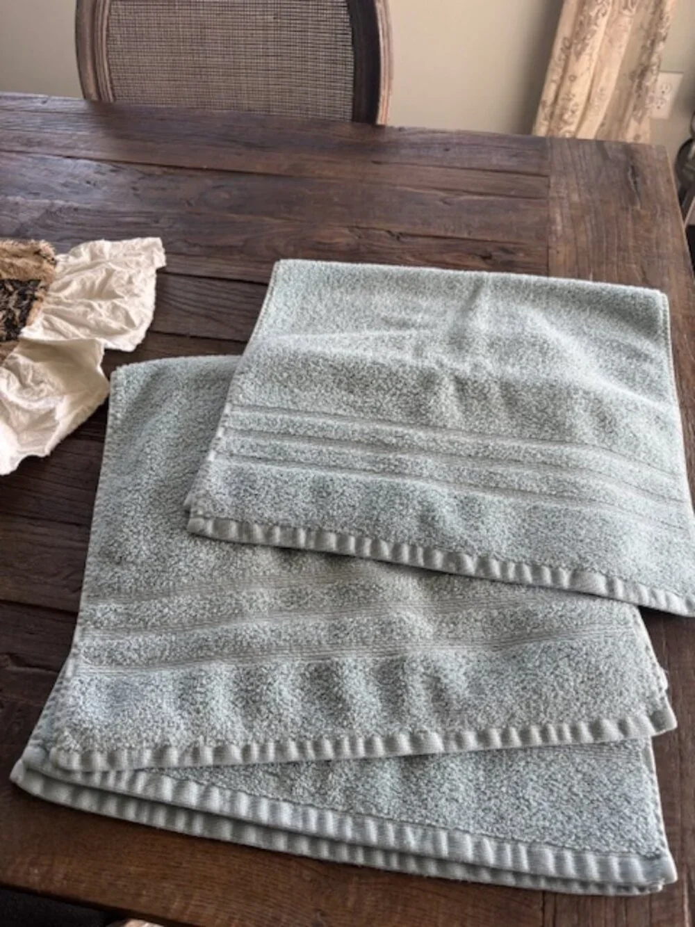 Fieldcrest Luxury 100% Cotton Light Blue Hand Towels, set of three - SALE!